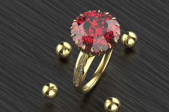 do custom 3d jewelry design modeling and realistic rendering from sketch