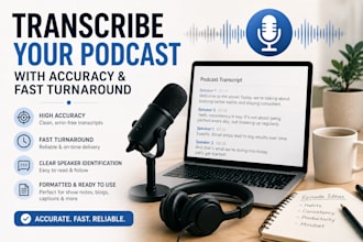 transcribe your podcast with accuracy and fast turnaround