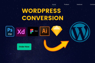 convert psd to wordpress, xd to wordpress, figma to responsive wordpress website