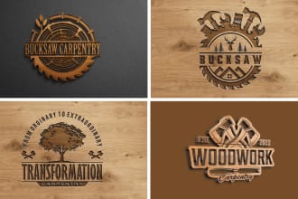 design carpentry woodwork and wood craft logo