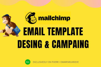 design mailchimp email template and mailchimp campaign setup