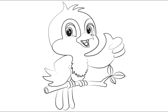 draw coloring book cover pages illustration for kids