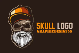 design unique and outstanding mascot skull logo