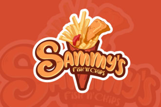 design fast food restaurant seafood chef, BBQ, bakery, catering logo