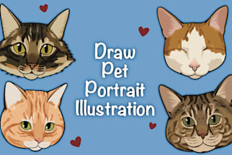 create personalized pet portrait illustrations, with optional owner