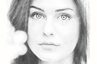 turn your photo into pencil face sketch, digital art