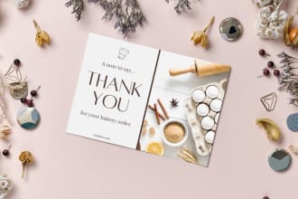 design product insert cards, thank you cards, business cards