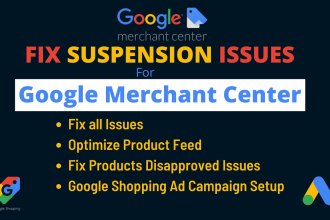 fix google merchant center suspension issues and product feed issue