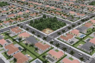 render 2d 3d master plan, site plan, residential commercial site development