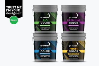 do paint bucket label, 3d mockup