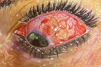 draw crazy eye drawings at reasonable price