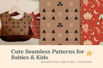 design adorable seamless patterns for babies and kids