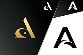 do minimalist monochrome initial logo designs for you