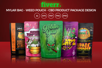 design unique weed pouch, mylar bag, cbd products