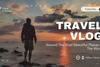 design travel vlogs video thumbnail for your channel