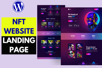 design wordpress nft minting website and crypto landing page