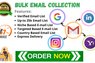 provide niche targeted email list, bulk email collection for email marketing
