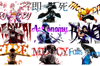design youtube white anime thumbnail for your amv