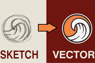 digitize your sketch into a vector logo