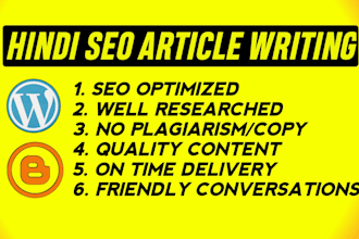 write SEO friendly articles in hindi