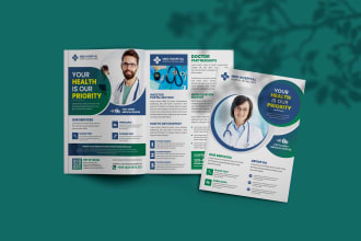 design medical flyer or brochure for clinic doctor dental health care pharmacy