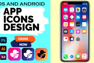design modern mobile app icons logo for android and IOS apps