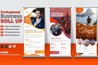 design professional roll up banner ads or signage