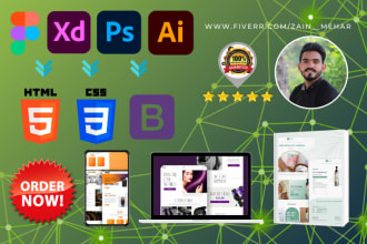 convert PSD to HTML, figma to HTML, xd to HTML, ai to HTML