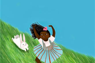 cute african american children illustrations and storybook