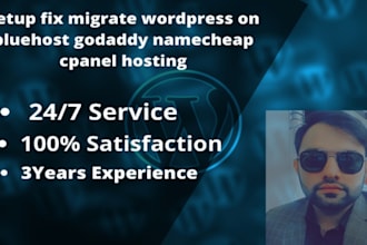 setup fix migrate wordpress on bluehost godaddy namecheap cpanel hosting