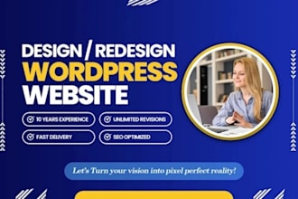 build, rebuild, recreate, wordpress website design landing page with elementor