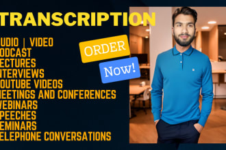 transcribe audio to text or do video transcription in 24 hrs
