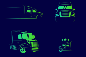 design custom logistics trucking and transport logo design