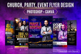 design modern church flyer, event flyer, party flyer canva