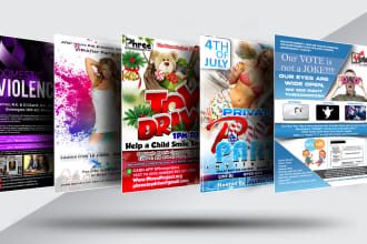 design fashionable flyers, posters, brochure and banners