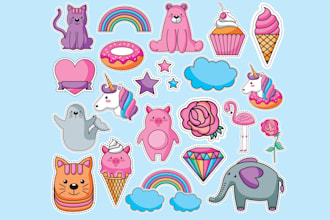 design cute stickers for you