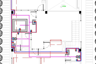 create electrical, plumbing and sewerage autocad floor plans