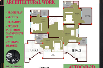 do your architectural 2d drawings by autocad or revit