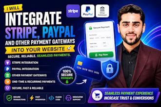 integrate stripe, paypal and other payment gateways into your website