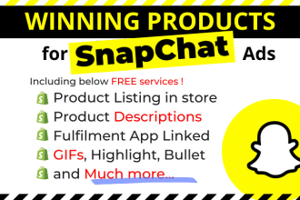 do product research for shopify dropshiping for snapchat ad