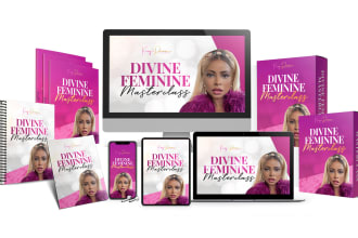 design digital product mockup, ecover bundle and course mockup