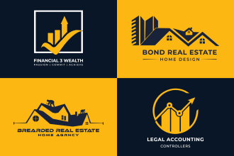 do outstanding real estate, accounting, consulting , business logo
