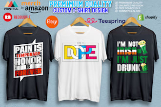 do 3d and minimalist typography tshirt design within 24 hours