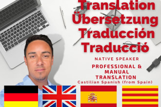translate german, english, spanish and catalan professionally
