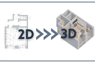 make professional 3d model from 2d plan