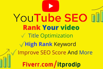 be your youtube SEO expert to improve your video rank