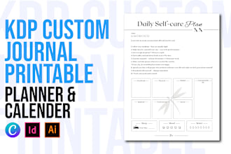 design kdp custom journal, printable planner, and calendar