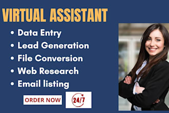 be your VA, data entry, web  research,copy paste and lead generation