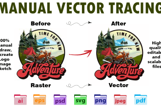 trace, redraw, and recreate any image, sketch, or scan file to svg vector