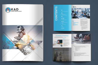 design brochure, company profile, corporate booklet, real estate construction